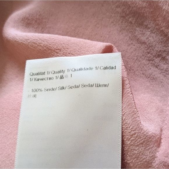 Escada Silk Flutter Sleeve Top Sheer Pink size 8 - Picture 9 of 11